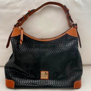 Dooney & Bourke Black and Tan Leather Handbag